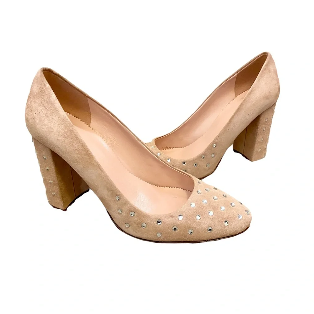 [J. Crew] Crystal Embellished Suede Heels - Picture 8 of 8